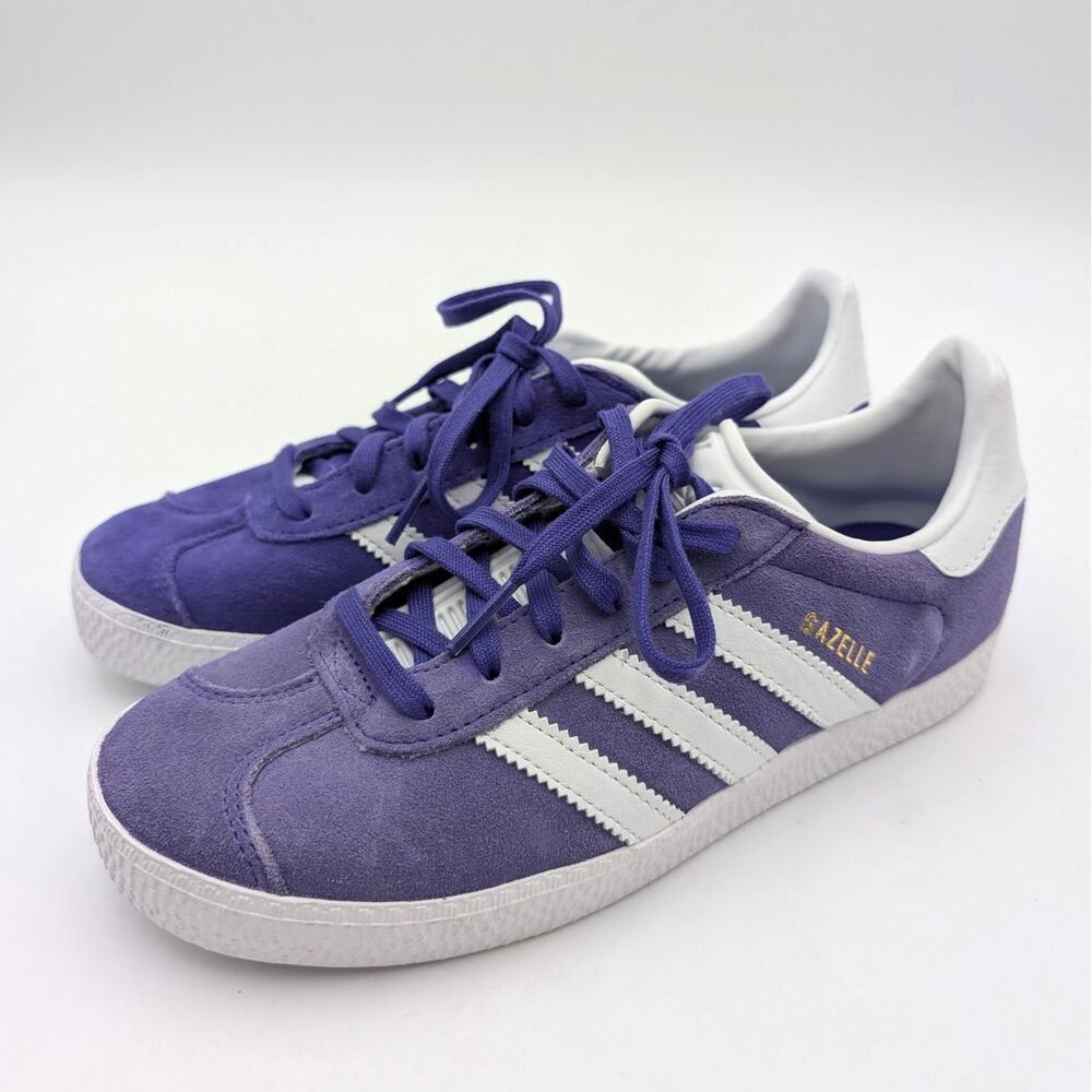 Adidas Gazelle Sneaker Shoes Youth Energy Ink Purple White Size US4 EU36